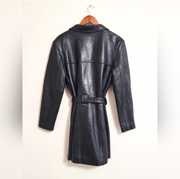 Women's Black Leather Jacket - Picture 2 of 10